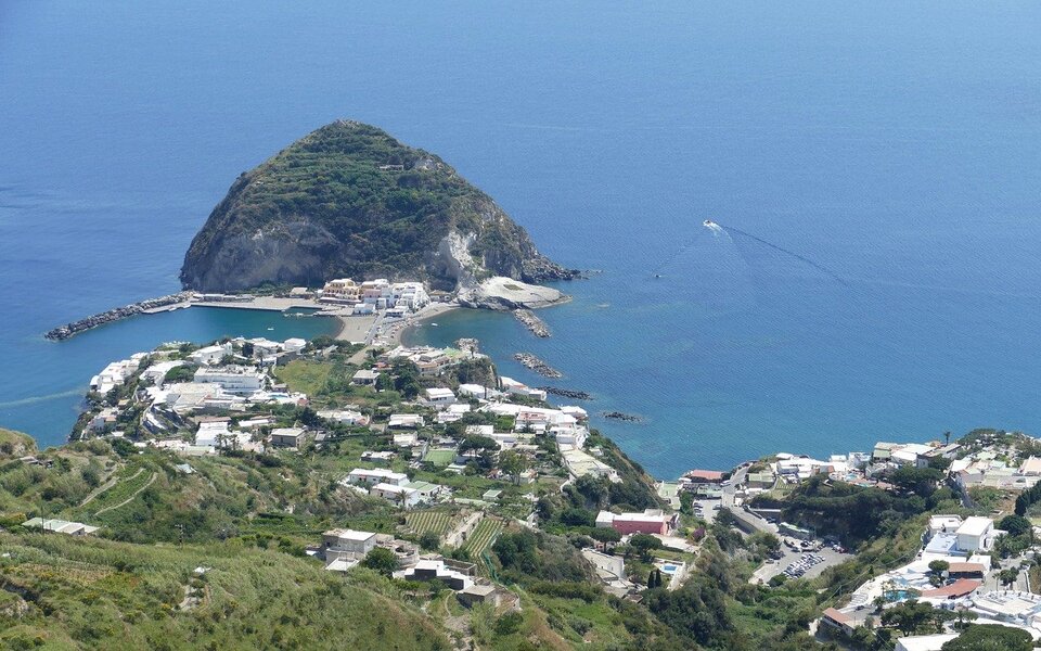 Island of Ischia in front of the Campi Flegrei