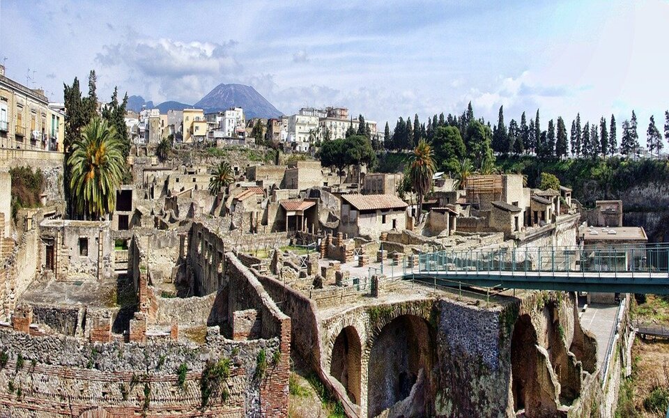 Archaeological remains of the city of Herculaneum near the Campi Flegrei